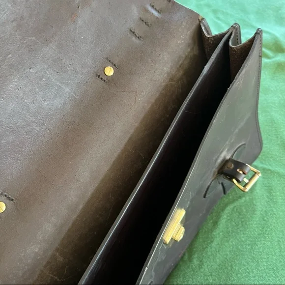 Filson Bridle Leather Briefcase - Field Satchel Made In USA Veg Tan Leather - Picture 7 of 14